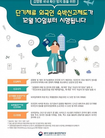 단기체류 외국인 숙박신고제도