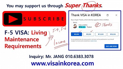 F 5 VISA_Permanent Residency VISA in  Korea_Living Maintenance Requirements Income and asset