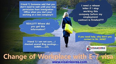 Change Workplace while Working with E-7 visa E-7 비자로 근무하는 동안 사업장 변경을 하는 경우