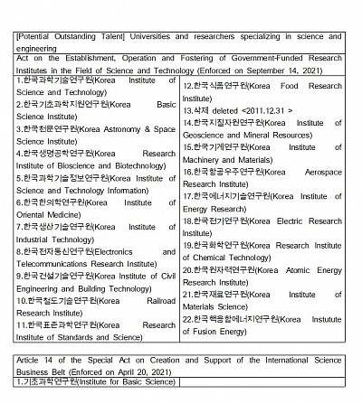 과학 기술 우수인재에 대한 영주자격과 귀화 패스트트랙